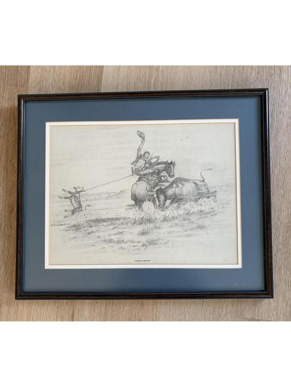 M.B. Cole Framed Vintage Print Double Trouble